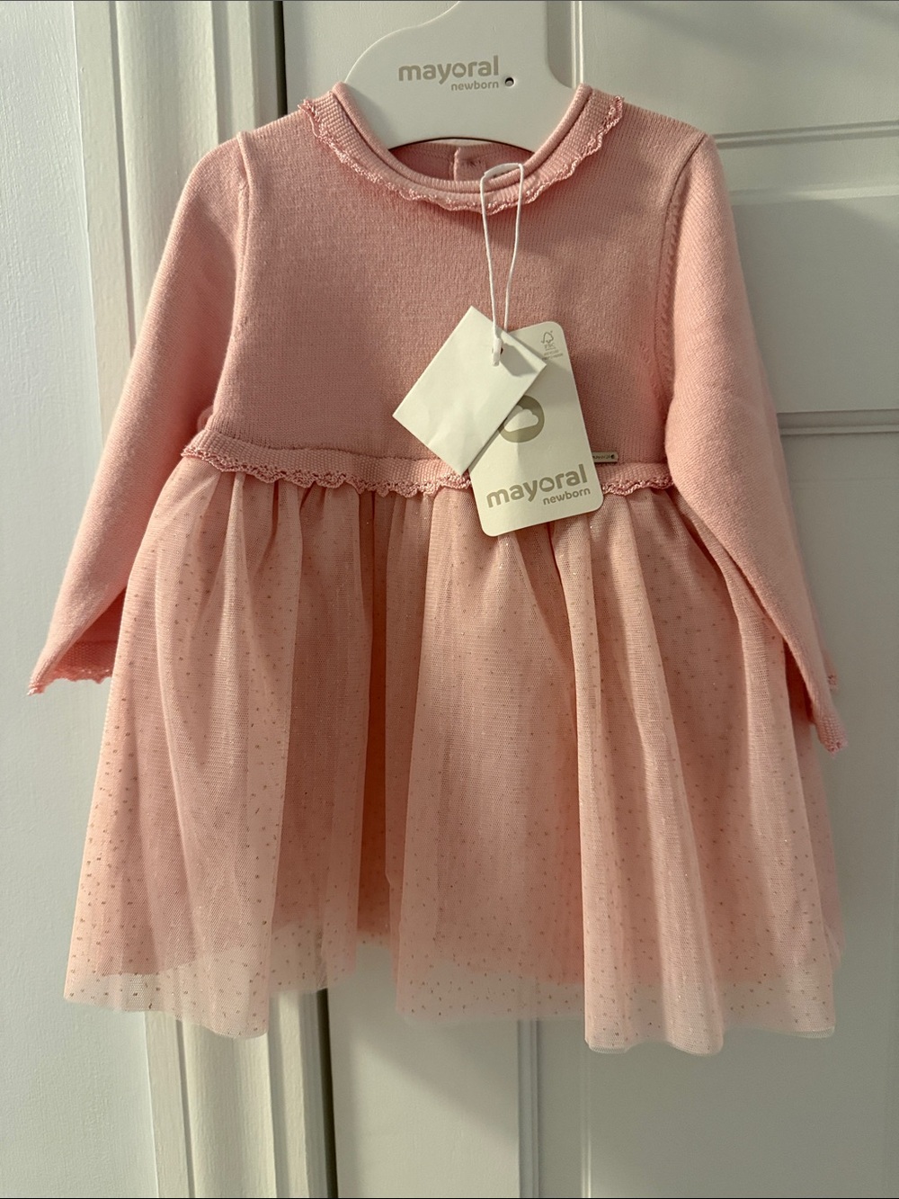 NWT-Mayoral Pink Knit Bodice Tulle Dress